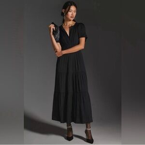 Anthropologie Black Somerset Maxi Dress